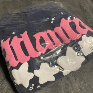 Pink and White Star Graphic Sweatshirt